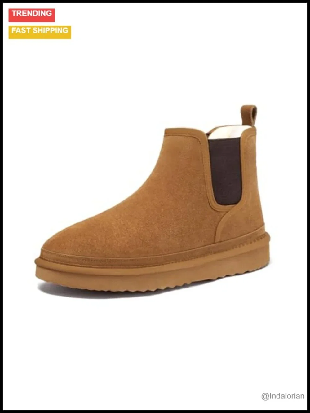 Men's Suede Chelsea Boots Winter Snow Boots Anti-Slip EVA Outsole